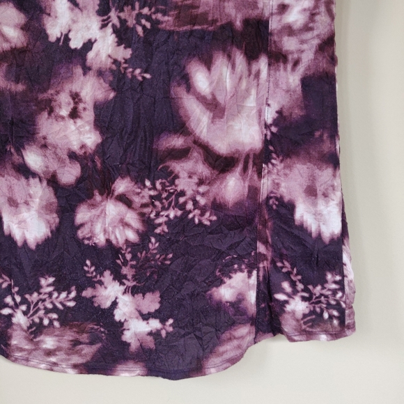 Simply Vera Vera Wang Purple Floral Tie-dye T-Shirt Small - Picture 7 of 9